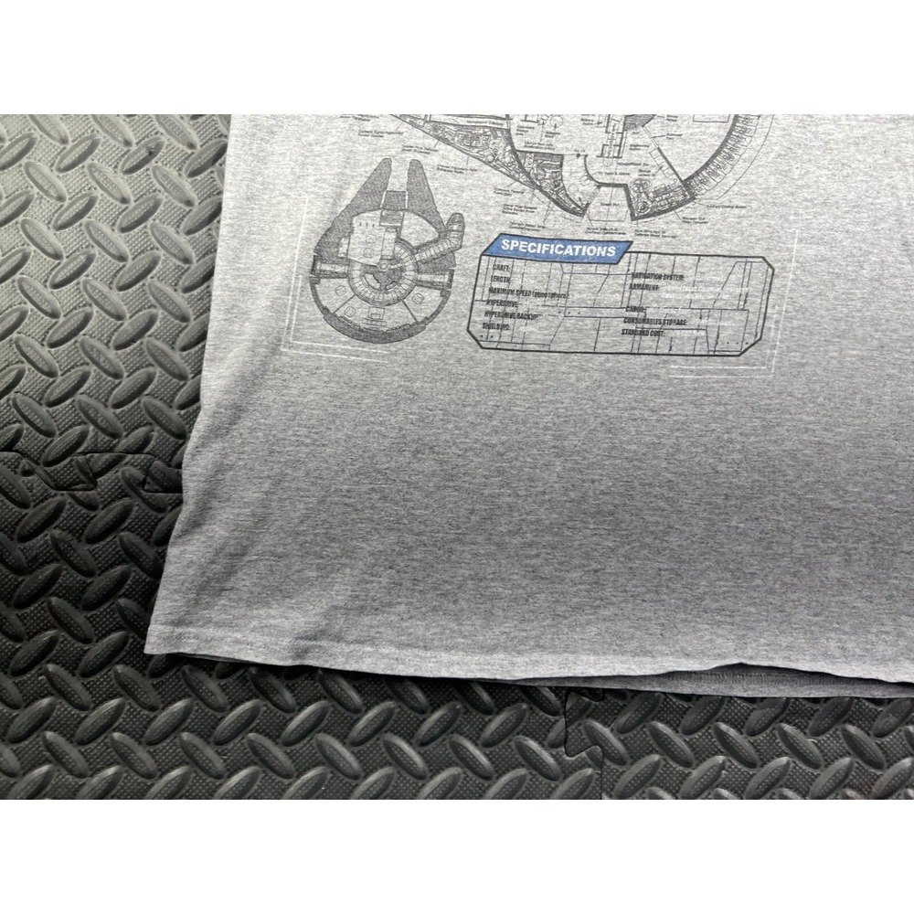 Star Wars Shirt Adult Medium Gray Millennium Falcon Film Casual Men's - Picture 7 of 12
